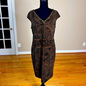 Jones New York Bodycon Geometric Pattern Sheath Dress